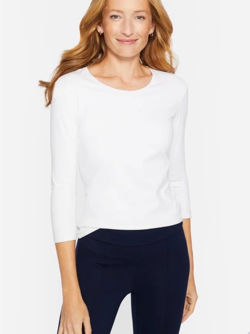 J. McLaughlin White Crewneck Top